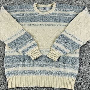 Vtg Robert Bruce Sweater L Wool Crewneck Nordic Union USA Rockabilly MINT F535